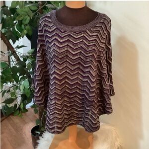 AB Studio shrug/poncho pullover chevron pattern Woman’s size Large
